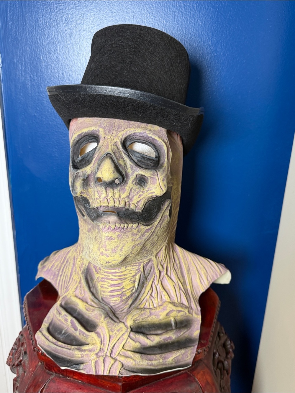 New Scary Full Head Skeleton Headgear - 
Halloween Cosplay Latex Horror with Hat
